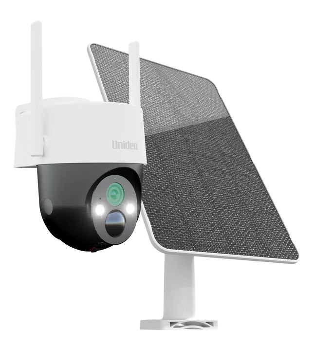 UNIDEN SOLO X2K PT PRO KIT - 100% Wirefree 2K Pan & Tilt Outdoor Camera with Solar Panel and OnWatch Technology