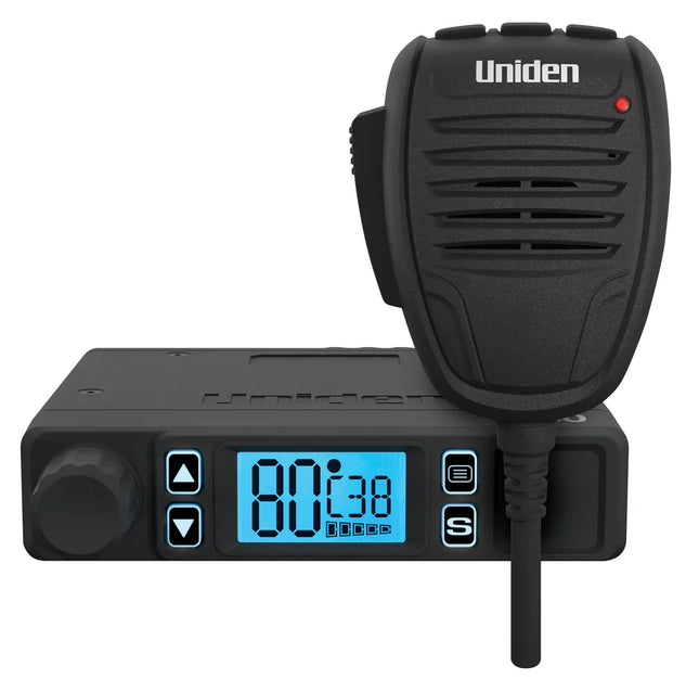 UNIDEN X80 - Compact 5 Watt UHF CB Mobile Radio with Dual Speakers and 7 Colour LCD Display