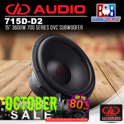 DD Audio DD-715D-D2 Redline 700 Series 15" 3600 Watts Power Tuned Subwoofer