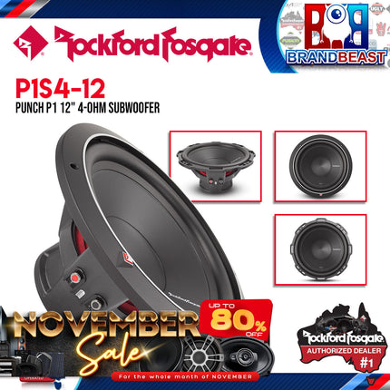 Rockford Fosgate P1S4-12 Punch 12" P1 4-Ohm SVC Subwoofer