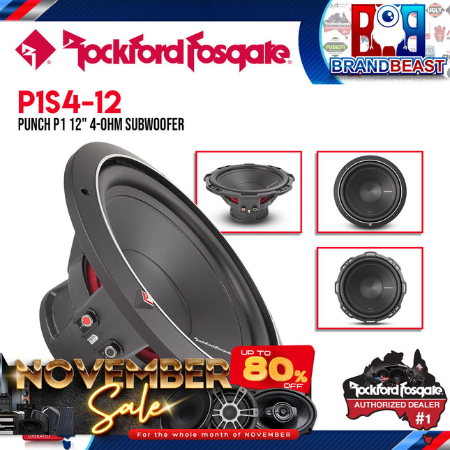 Rockford Fosgate P1S4-12 Punch 12" P1 4-Ohm SVC Subwoofer