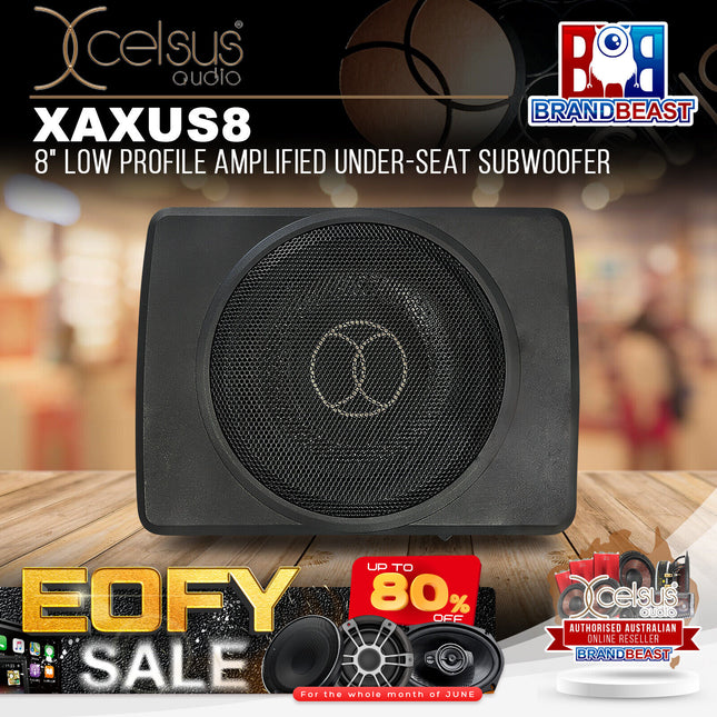 Xcelsus Audio XAXUS8 8" Low Profile Amplified Underseat Subwoofer