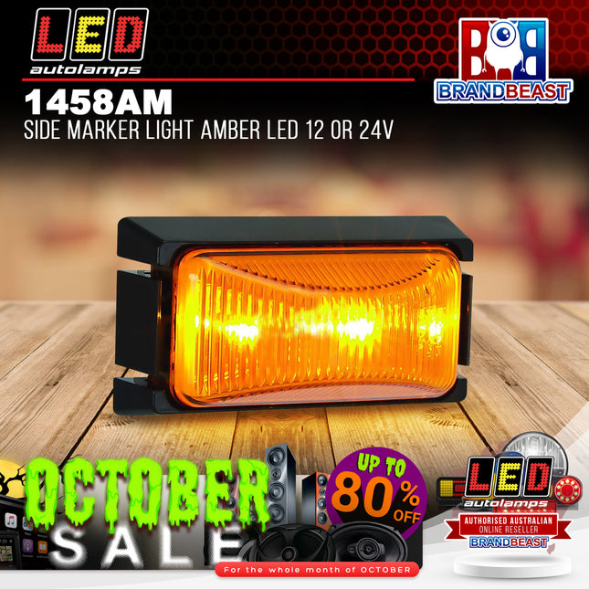 LED Autolamps 1458AM Side Marker Light Amber LED 12 or 24V