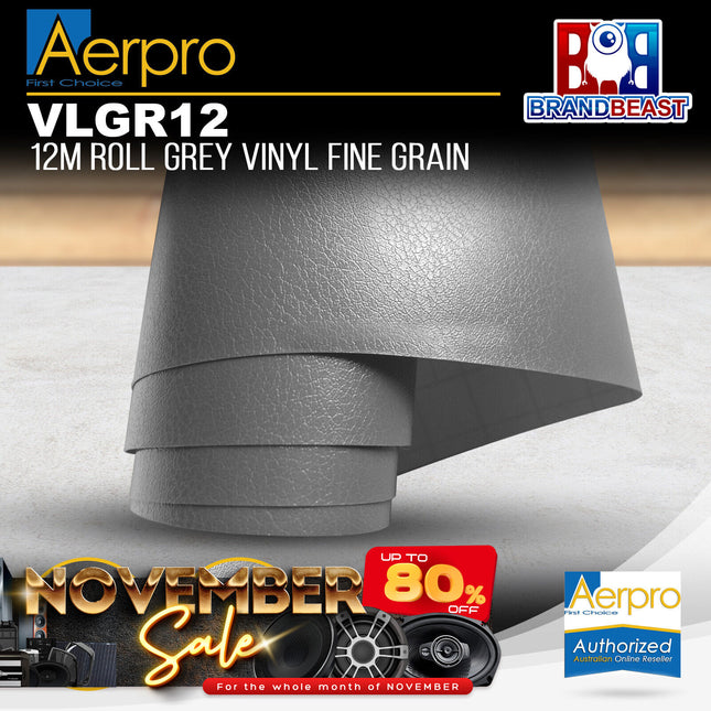 Aerpro VLGR12 12m Roll Grey Vinyl Fine Grain