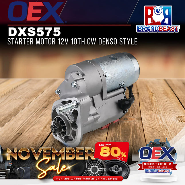 OEX DXS575 Starter Motor 12V 10Th CW Denso Style