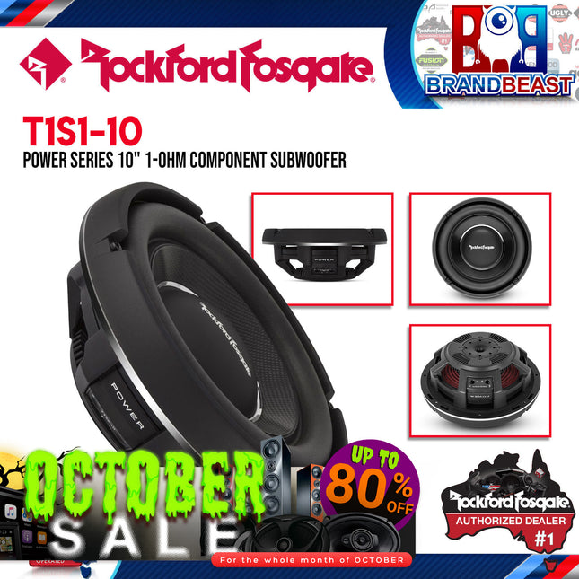 Rockford Fosgate T1S1-10 Power 10" T1 Slim Single 1-Ohm Subwoofer