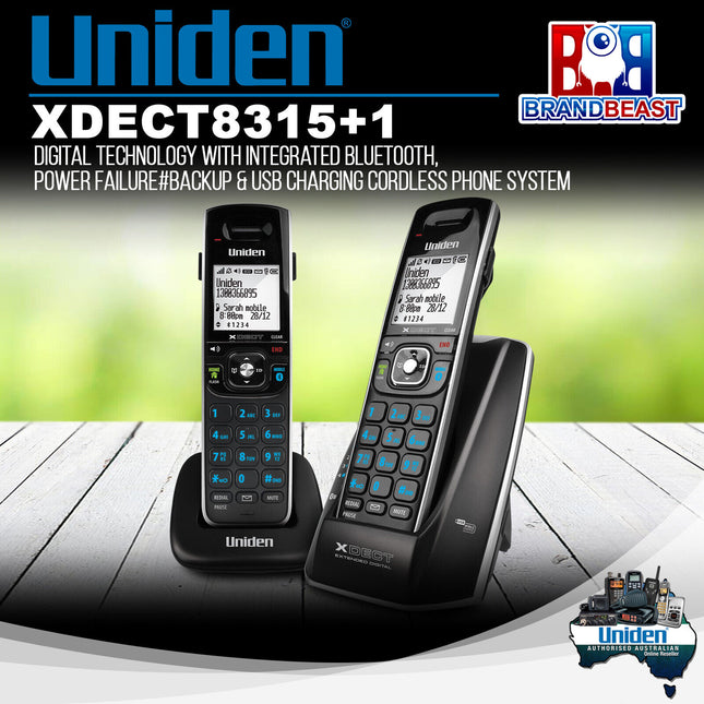 Uniden XDECT8315+1 Digital Integrated Bluetooth Backup USB Cordless Phone System
