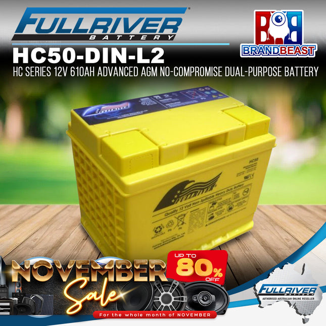 Fullriver HC50 - (DIN-L2) HC Series 12V 610Ah Advanced AGM Dual-Purpose Battery