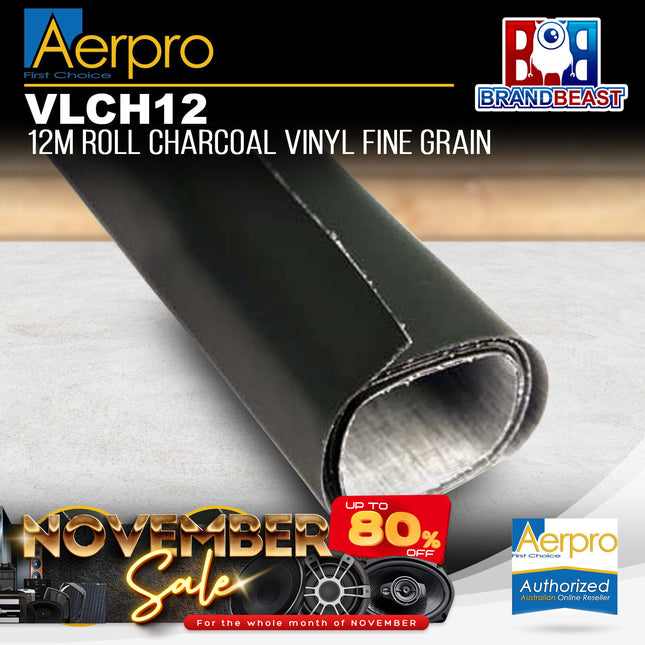 Aerpro VLCH12 12m Roll Charcoal Vinyl Fine Grain