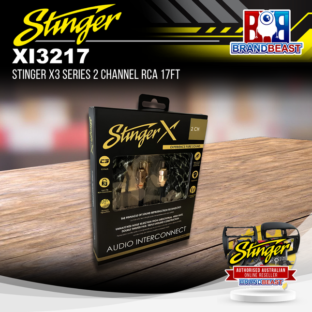 Stinger XI3217 X3 Series 2-Channel RCA Interconnect 17ft