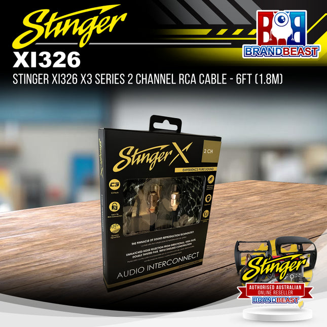 Stinger XI326 X3 Series 2 Channel RCA Cable - 6ft (1.8m)