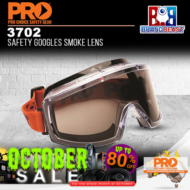 Pro Choice 3702 Safety Goggles Smoke Lens