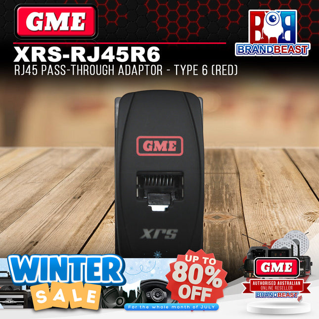GME XRS-RJ45R6 RJ45 Pass Through Adaptor Type 6 Red