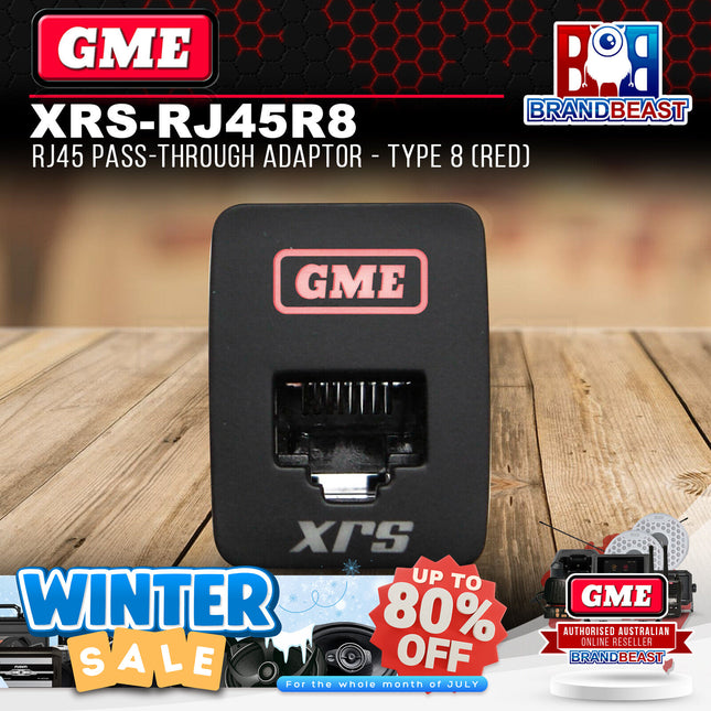 GME XRS-RJ45R8 RJ45 Pass Through Adaptor Type 8 Red
