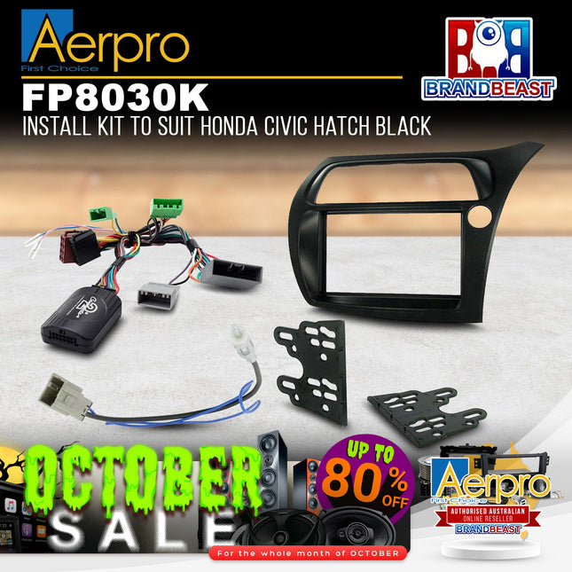 Aerpro FP8030K 2DIN Black Install Kit Suit Honda Civic Hatchback 2006 - 2011