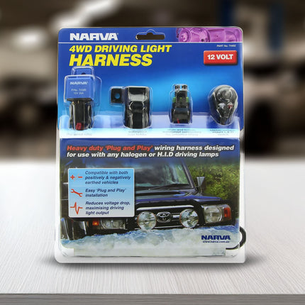 XS Lighting XS-DLB20 20" LED Light Bar Combo Beam with Narva 74402 12V 4WD Driving Light Wiring Harness Package