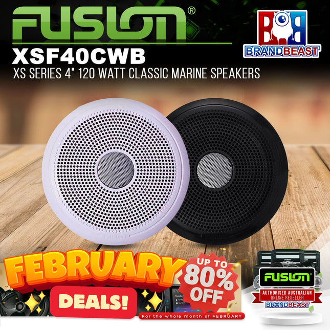 Fusion XS-F40CWB XS Series 4‚Ä≥ 120 Watt Classic Marine Speakers