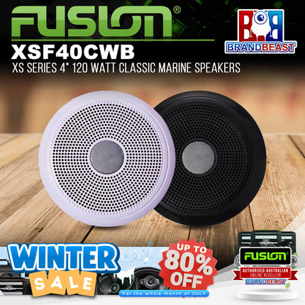 Fusion XS-F40CWB XS Series 4" 120 Watt Classic Marine Speakers