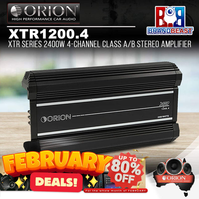 Orion XTR1200.4 XTR Series 2400W 4-Channel Class A/B Stereo Amplifier