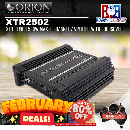 Orion XTR2502 XTR Series 500W Max 2-Channel Amplifier with Crossover