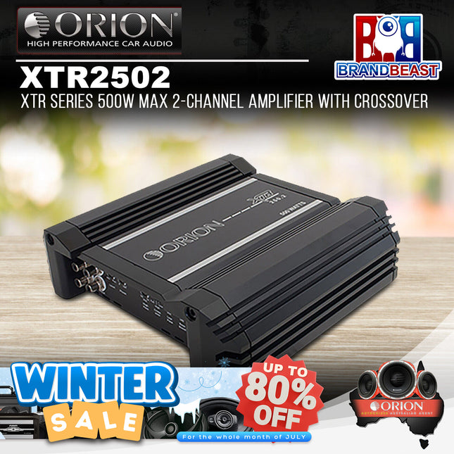 Orion XTR2502 XTR Series 500W Max 2-Channel Amplifier with Crossover
