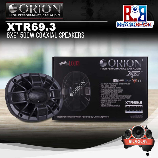 Orion XTR69.3 6X9‚Ä≥ 500W Coaxial Speakers