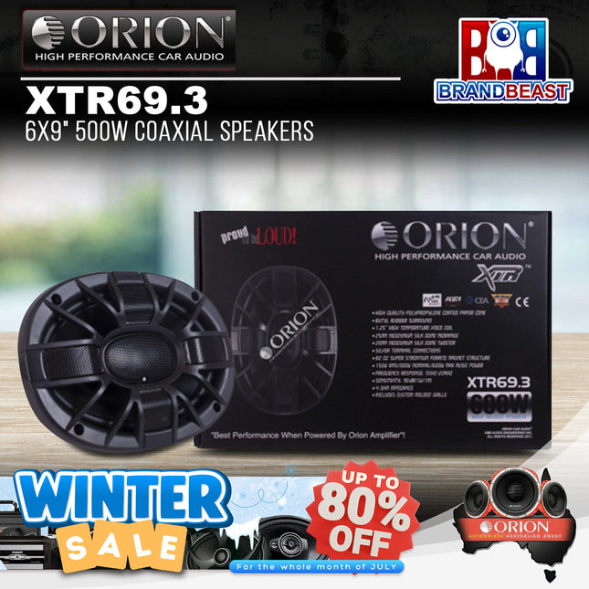 Orion XTR69.3 6X9" 500W Coaxial Speakers