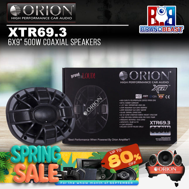 Orion XTR69.3 6X9" 500W Coaxial Speakers