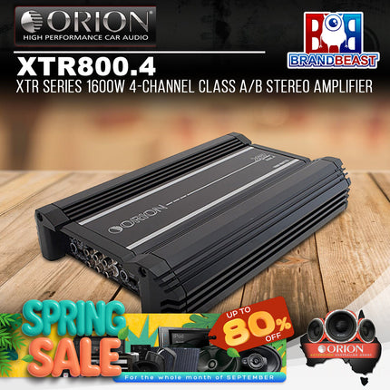 Orion XTR800.4 XTR Series 1600W 4-Channel Class A/B Stereo Amplifier