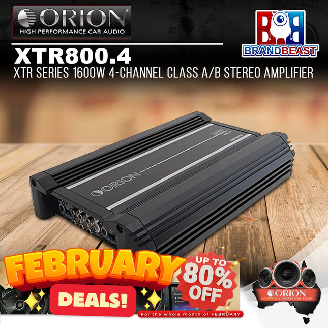 Orion XTR800.4 XTR Series 1600W 4-Channel Class A/B Stereo Amplifier