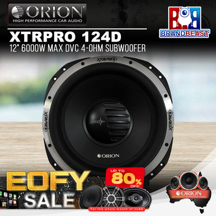 Orion XTRPRO 124D 12&quot; 6000W Max DVC 4-Ohm Subwoofer