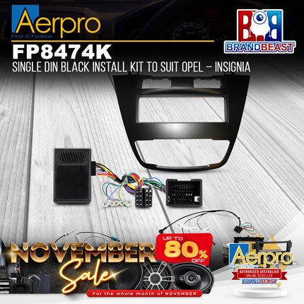 Aerpro FP8474K Single DIN Black Install Kit Suit Opel Insignia 2012 - 2013