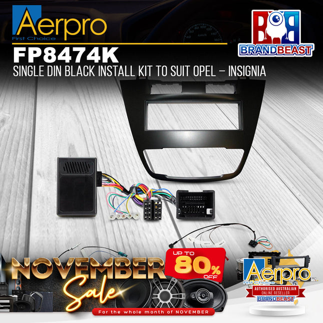 Aerpro FP8474K Single DIN Black Install Kit Suit Opel Insignia 2012 - 2013