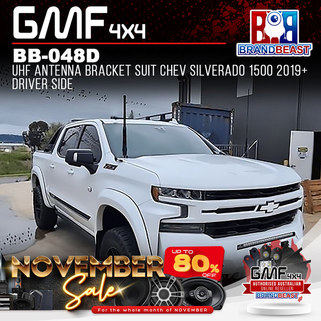 GMF4X4 BB-048D UHF Antenna Bracket Suit Chev Silverado 1500 2019+ Driver Side