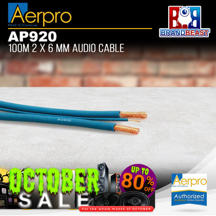 Aerpro AP920 100m 2x6mm Audio Cable