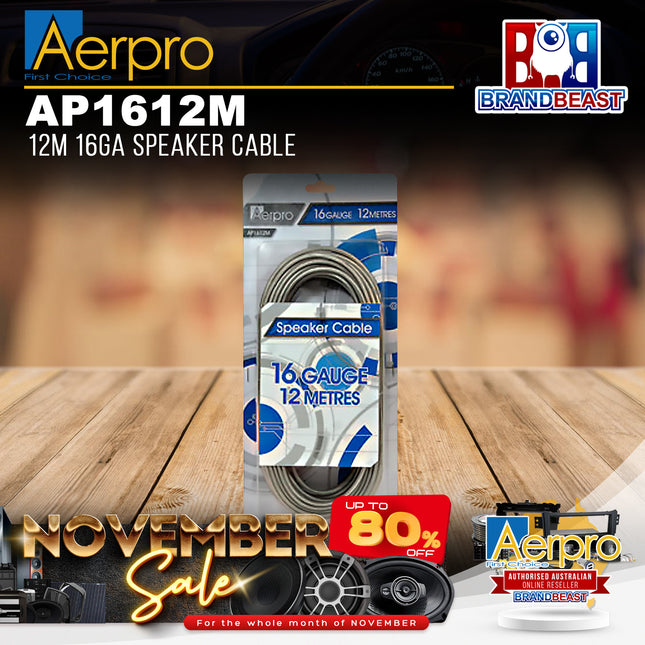 Aerpro AP1612M 12M 16GA Speaker Cable