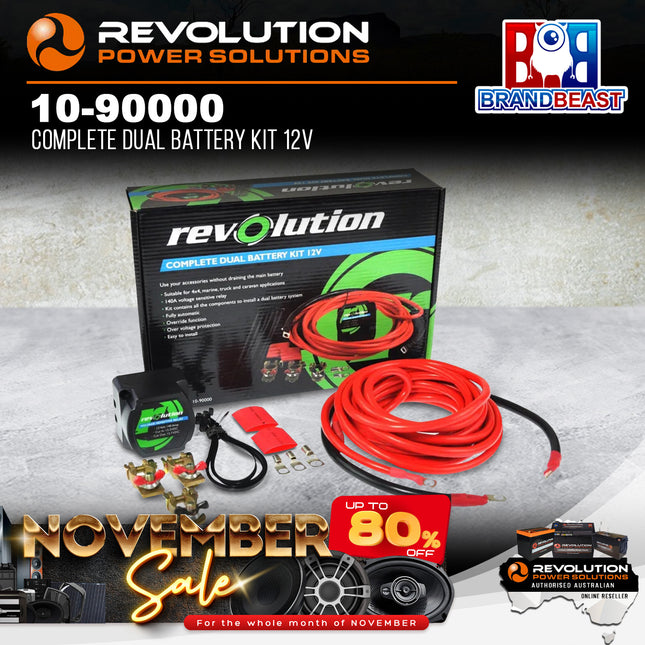 Revolution 10-90000 12V 140A Complete Dual Battery Kit