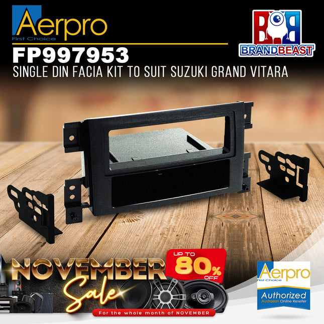Aerpro FP997953 Single DIN Black Facia Kit Suit Suzuki Grand Vitara 2005 - 2013
