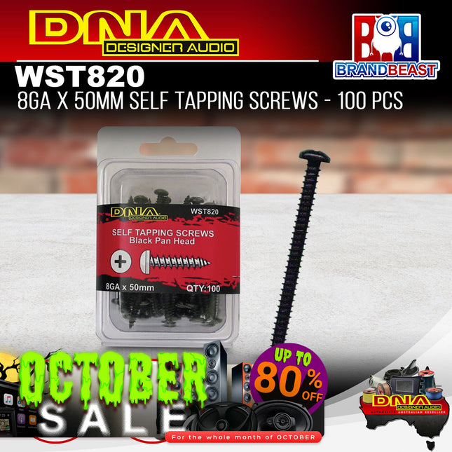 DNA WST820 50mm 8 Gauge Self Tapper Screws - 100 Pieces