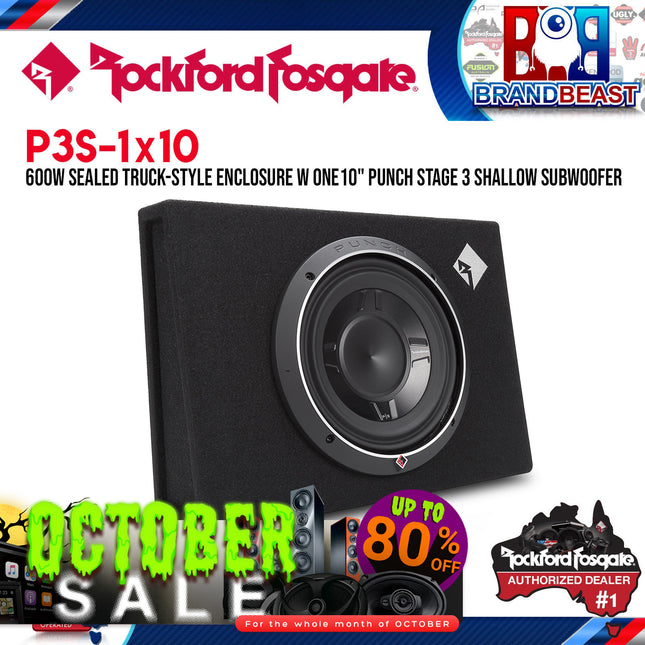 Rockford Fosgate P3S-1X10 Punch Single P3 10" Shallow Loaded Enclosure