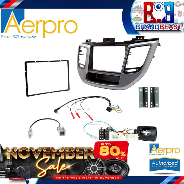 Aerpro FP8303K 2-DIN Stereo Install Kit Suit Hyundai Tucson 2015-On Silver/Black
