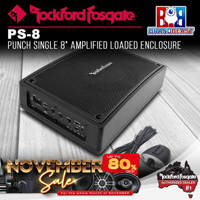 Rockford Fosgate PS-8 Punch Single 8" Amplified Loaded Enclosure