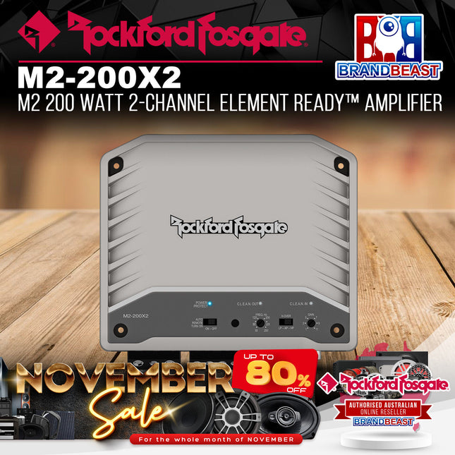 Rockford Fosgate M2-200X2 M2 200 Watt 2-Channel Element Ready™ Amplifier