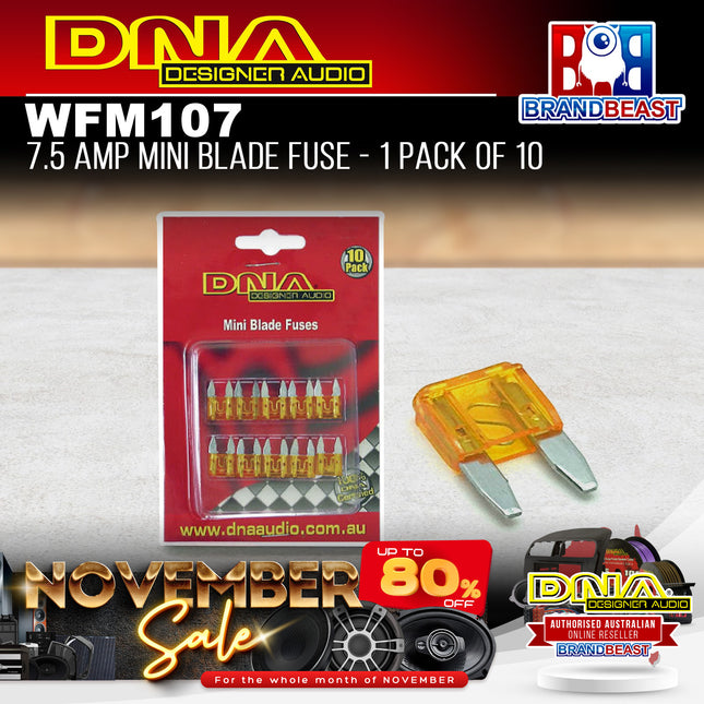 DNA WFM107 7.5 Amp Mini Blade Fuse - 1 Pack Of 10