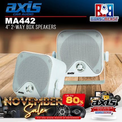 Axis MA442 4" 50W 2-Way Box Marine Speakers