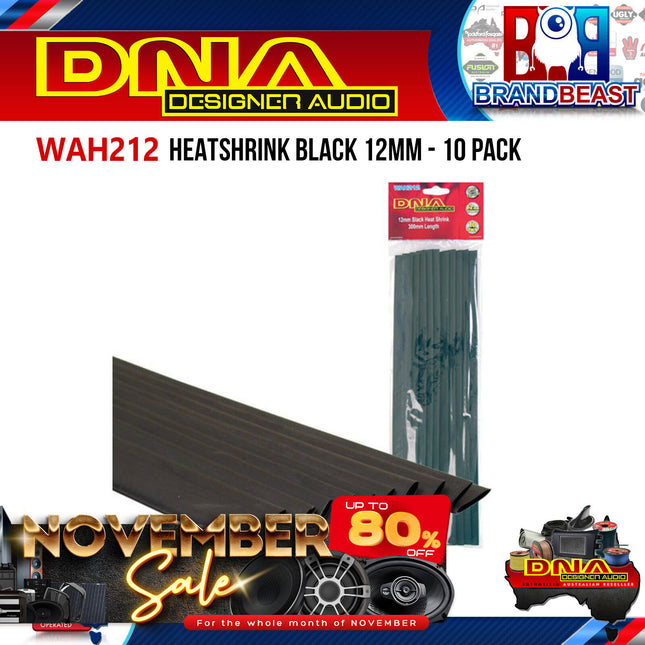DNA WAH212 12mm Heatshrink Black - 10 Pieces