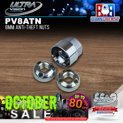 Ultra Vision Lighting PV8ATN 8mm Anti-Theft Nuts