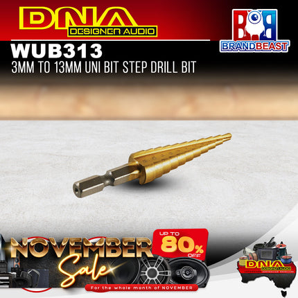 DNA WUB313 3mm To 13mm UniBit Step Drill Bit