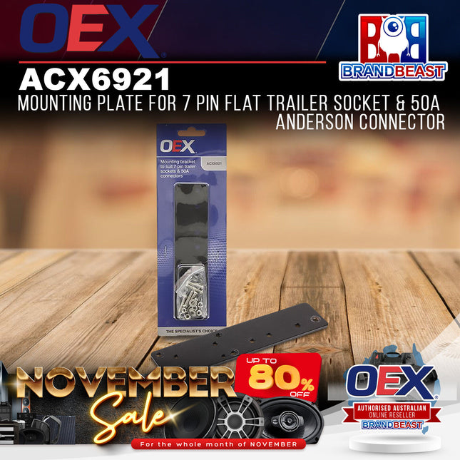 OEX ACX6921 Mounting Plate For 7 Pin Flat Socket & 50A Anderson Connector
