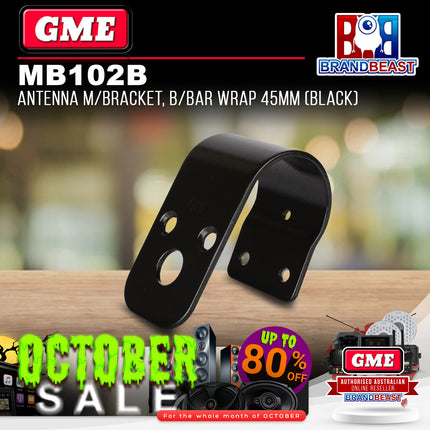 GME MB102B Antenna Mounting Bracket Bull Bar Wrap 45mm Black
